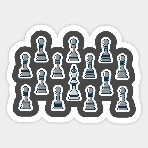 Chess Leader King Pattern Sticker style vector illustration. Sport board game object icon concept. Stand out, different and unique concept, business idea. Sticker by AlviStudio